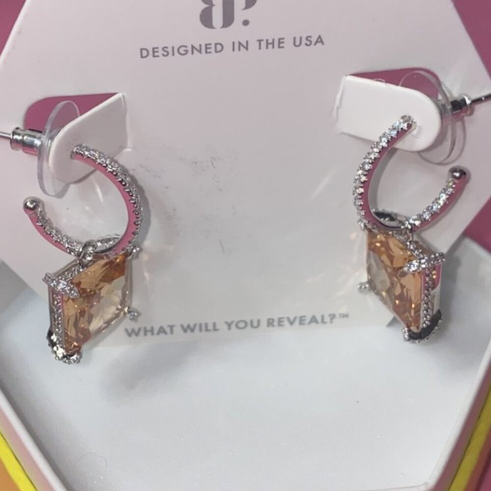 Celestial Dreams BP Bomb Smokey Topaz CZ Rhodium Plated Earrings ER15440